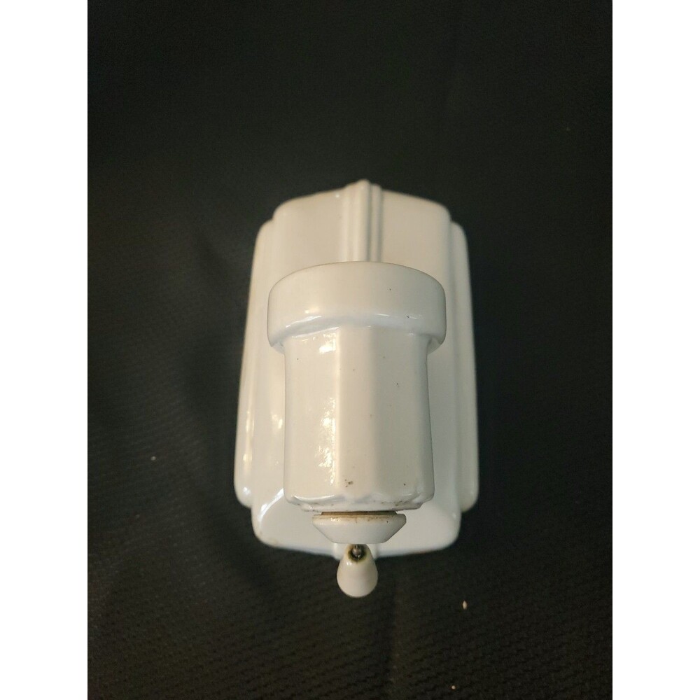 Vintage Art Deco Porcelain Bathroom Wall Sconce -Pull Chain Empty  Light Fixture